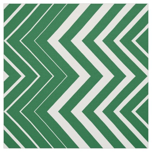 Hunter groen en wit zigzagchevron stof (Swatch)