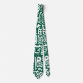 Hunter groen en witte doodles van 7 stropdas (Voorkant)