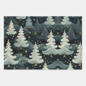 Hunter Groen Goud Geborsteld Sterren Vakantie Patr Inpakpapier Vel (Voorkant 3)