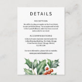 Hunter groen holly bruiloft informatie informatiekaartje (Voorkant)