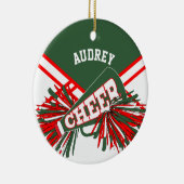 Hunter Groen, Rood, Wit voor een Cheerleader 📣💖 Keramisch Ornament (Rechts)
