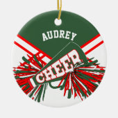 Hunter Groen, Rood, Wit voor een Cheerleader 📣💖 Keramisch Ornament (Voorkant)