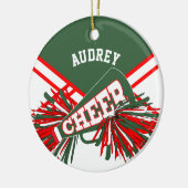 Hunter Groen, Rood, Wit voor een Cheerleader 📣💖 Keramisch Ornament (Links)