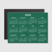 Hunter Groen Wit 2026 Magnetische Kalender (Voorkant / Achterkant)
