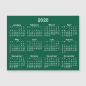 Hunter Groen Wit 2026 Magnetische Kalender (Voorkant)
