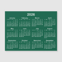 Hunter Groen Wit 2026 Magnetische Kalender