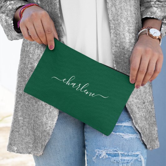 Hunter Groen Wit Elegante Naam Etui