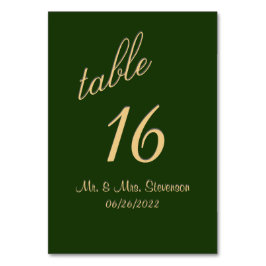 Hunter Groene en Gouden Lijstnummer Kaart