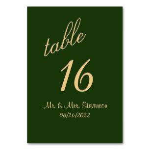 Hunter Groene en Gouden Lijstnummer Kaart