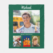 Hunter groene foto collage jongen vrienden fleece deken (Voorkant)