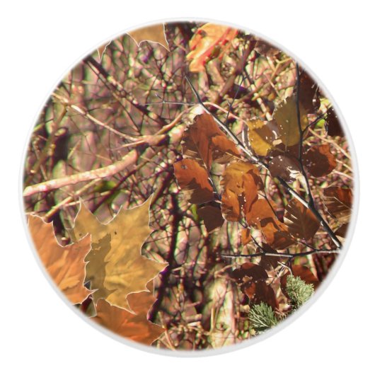 Hunter Herfst Camo Camouflage Painting Keramische Knop (Voorkant)