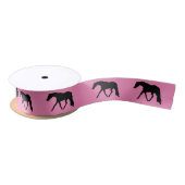 Hunter Horse Ribbon Black Satijnen Lint (Spoel)