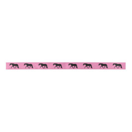 Hunter Horse Ribbon Black Satijnen Lint