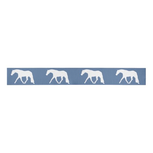 Hunter Horse Show Ribbon White Horses Grosgrain Lint (Voorkant)