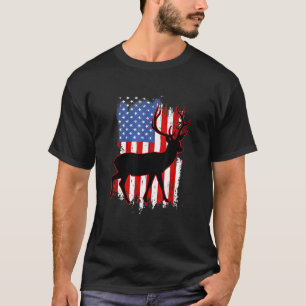 Hunter Hunt Deer Verenigde Staten Vlag T-shirt