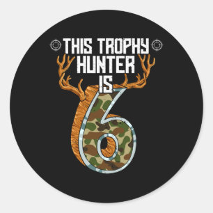 Hunter Hunting 6e verjaardag Ronde Sticker