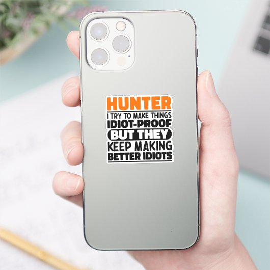 Hunter Ik probeer dingen grappig te maken gezegden Sticker (Telefoon)