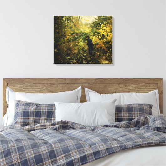 Hunter in the Forest (door H.A. Brendekilde) Canvas Afdruk (Insitu (Slaapkamer))