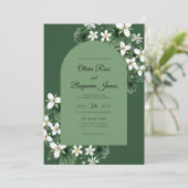 Hunter Jasmine Leaf Trouwen Kaart (Staand voorkant)