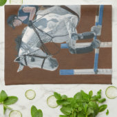 Hunter/Jumper Dapple Gray Horse Kitchen Towel Theedoek (Gevouwen)