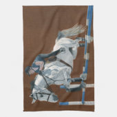Hunter/Jumper Dapple Gray Horse Kitchen Towel Theedoek (Verticaal)