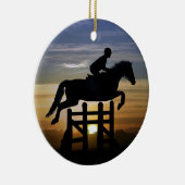 Hunter Jumper Eventing Horse and Rider Keramisch Ornament (Rechts)