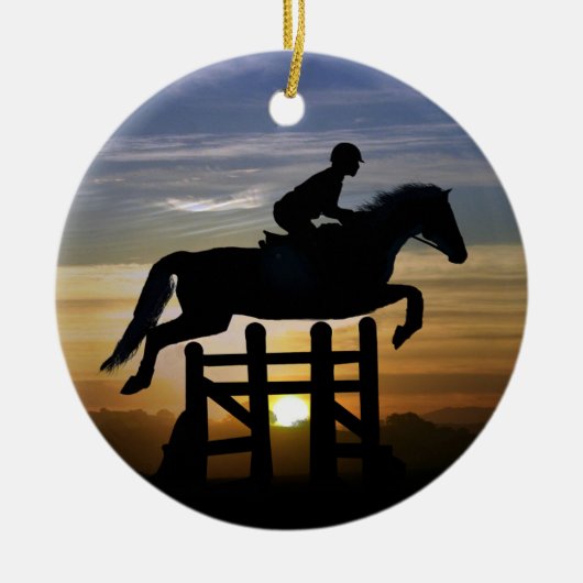 Hunter Jumper Eventing Horse and Rider Keramisch Ornament (Voorkant)