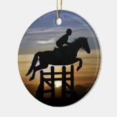 Hunter Jumper Eventing Horse and Rider Keramisch Ornament (Links)