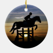 Hunter Jumper Eventing Horse and Rider Keramisch Ornament (Achterkant)