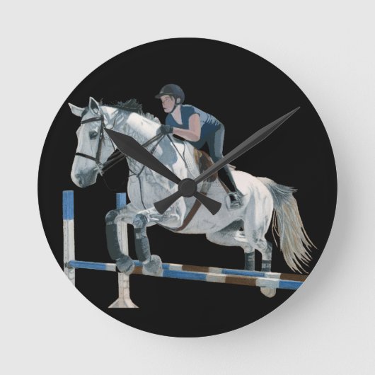 Hunter/Jumper Horse Black Wall klok (Voorkant)