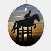 Hunter Jumper Horse en Rider Keramisch Ornament (Links)