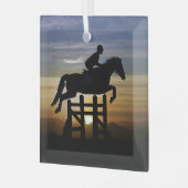 Hunter Jumper Horse Kerstmis Glas Ornament (Voorkant links)