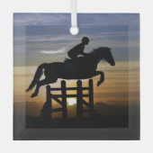 Hunter Jumper Horse Kerstmis Glas Ornament (Voorkant)