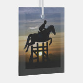Hunter Jumper Horse Kerstmis Glas Ornament (Voorkant Rechts)