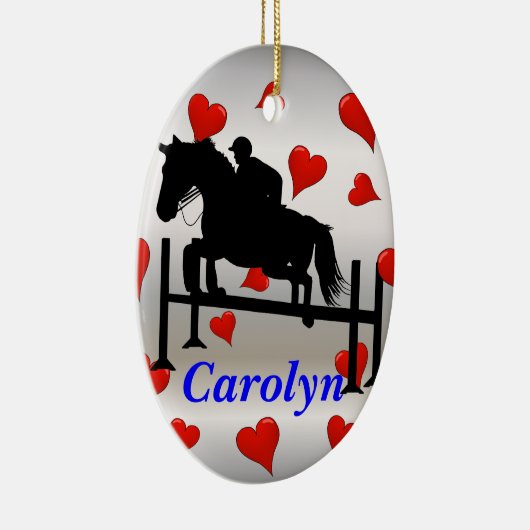  Hunter Jumper Horse & Rider Keramisch Ornament (Rechts)