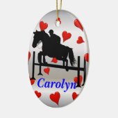  Hunter Jumper Horse & Rider Keramisch Ornament (Links)
