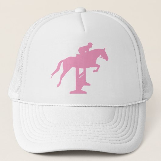 Hunter Jumper Horse & Rider (roze) Trucker Pet (Voorkant)