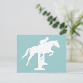 Hunter Jumper Horse & Rider (wit) Briefkaart (Staand voorkant)