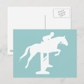 Hunter Jumper Horse & Rider (wit) Briefkaart (Voorkant / Achterkant)