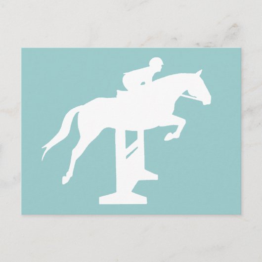 Hunter Jumper Horse & Rider (wit) Briefkaart (Voorkant)