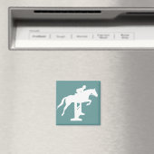 Hunter Jumper Horse & Rider (wit) Magneet (Insitu (Vaatwasser))