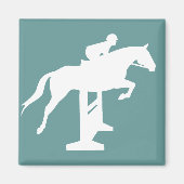 Hunter Jumper Horse & Rider (wit) Magneet (Voorkant)
