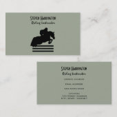 Hunter Jumper Paard en Rider Silhouet Visitekaartje (Voorkant / Achterkant)