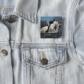 Hunter Jumper Pin Vierkante Button 5,1 Cm (In situ)