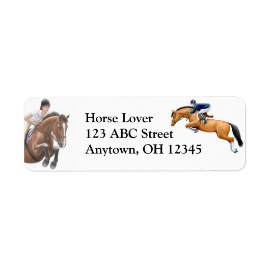 Hunter Jumper Show Horse Label (Voorkant)
