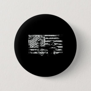 Hunter Me Hunter Archer American Flag Bowhunting Ronde Button 5,7 Cm