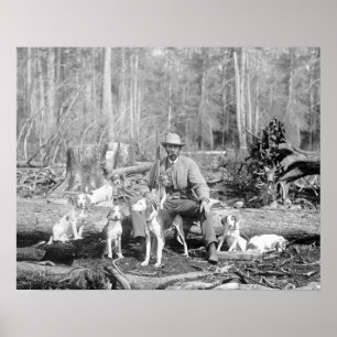 Hunter met zijn Hounds, 1897.  foto Poster
