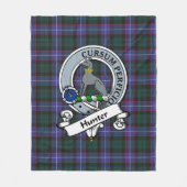 Hunter Modern Clan Badge Schotse Ruit Plaid Fleece Deken (Voorkant)