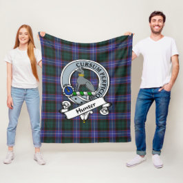 Hunter Modern Clan Badge Tartan Pset Fleece Deken