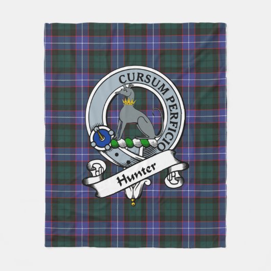 Hunter Modern Clan Badge Tartan Pset Fleece Deken (Voorkant)